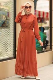 Terra Cotta Hijab Dress 2413KRMT - 1