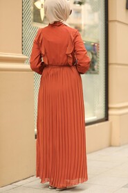 Terra Cotta Hijab Dress 2413KRMT - 2