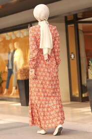 Terra Cotta Hijab Dress 2848KRMT - 4