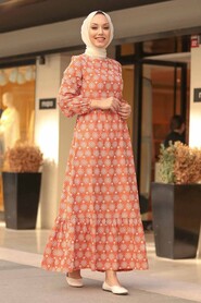 Terra Cotta Hijab Dress 2848KRMT - 3