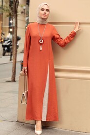 Terra Cotta Hijab Dress 3422KRMT - 2