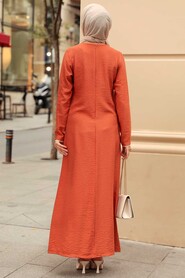 Terra Cotta Hijab Dress 3422KRMT - 3