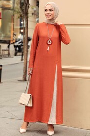 Terra Cotta Hijab Dress 3422KRMT - 1