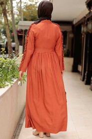 Terra Cotta Hijab Dress 3434KRMT - 2