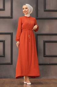 Terra Cotta Hijab Dress 3730KRMT - 1