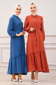 Terra Cotta Hijab Dress 3735KRMT - 2