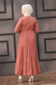 Terra Cotta Hijab Dress 43520KRMT - 2