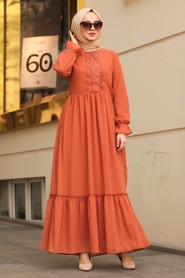 Terra Cotta Hijab Dress 44690KRMT - 1