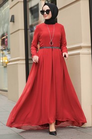 Terra Cotta Hijab Dress 51231KRMT - 1