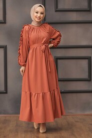 Terra Cotta Hijab Dress 6325KRMT - 1