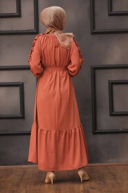 Terra Cotta Hijab Dress 6325KRMT - 4