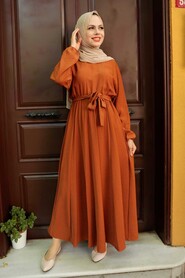 Terra Cotta Hijab Dress 76150KRMT - 2
