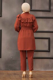 Terra Cotta Hijab Dual Suit Dress 14701KRMT - 2