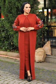 Terra Cotta Hijab Dual Suit Dress 2200KRMT - 2