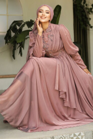  Modern Terra Cotta Islamic Bridesmaid Dress 21930KRMT - 3