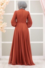  Elegant Terra Cotta Muslim Fashion Wedding Dress 22040KRMT - 6