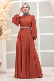  Elegant Terra Cotta Muslim Fashion Wedding Dress 22040KRMT - 5