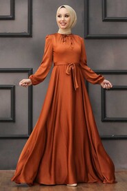  Long Terra Cotta Muslim Prom Dress 25130KRMT - 1