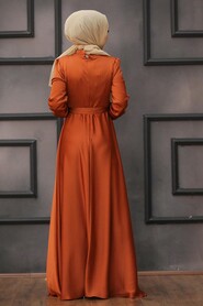  Long Terra Cotta Muslim Prom Dress 25130KRMT - 4