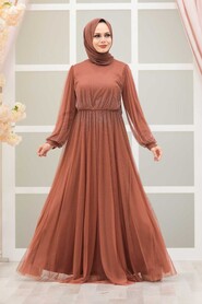  Luxury Terra Cotta Islamic Engagement Gown 3497KRMT - 1