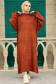 Terra Cotta Hijab Knitwear Dress 33902KRMT - 1