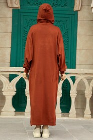 Terra Cotta Hijab Knitwear Dress 33902KRMT - 4