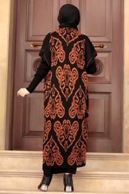 Terra Cotta Hijab Knitwear Suit Dress 3178KRMT - 2