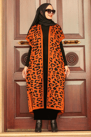 Terra Cotta Hijab Knitwear Suit Dress 3192KRMT - 1