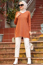 Terra Cotta Hijab Knitwear Tunic 18120KRMT - 2