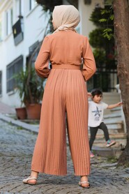 Terra Cotta Hijab Overalls 10347KRMT - 5