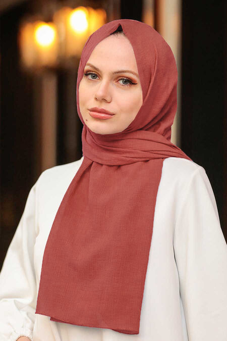 Terra Cotta Hijab Shawl 50522KRMT - NEVA STYLE