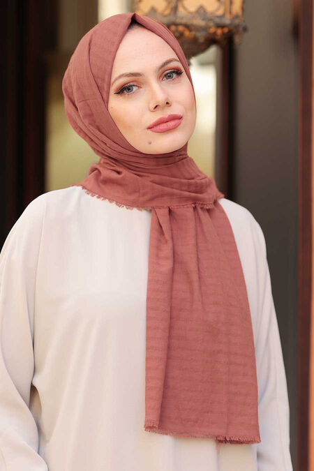 Terra Cotta Hijab Shawl 50680KRMT - NEVA STYLE