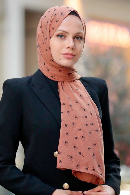 Terra Cotta Hijab Shawl 5096KRMT - NEVA STYLE