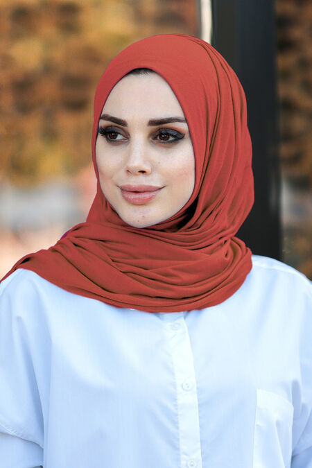 Terra Cotta Hijab Shawl 7528KRMT - NEVA STYLE