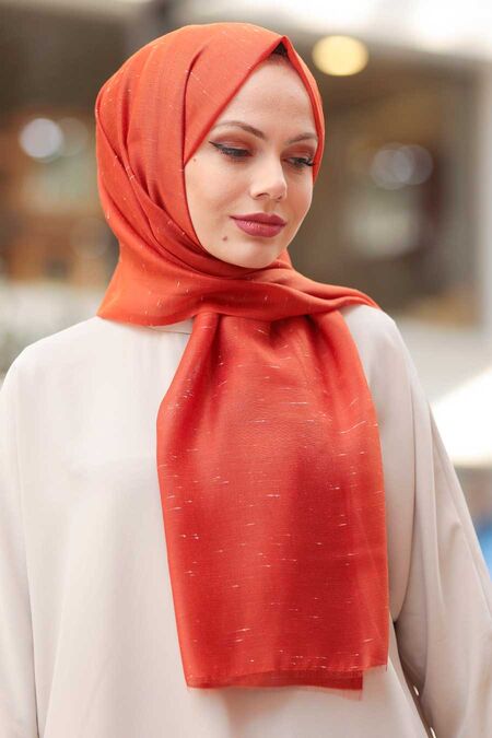 Terra Cotta Hijab Shawl 7536KRMT - NEVA STYLE
