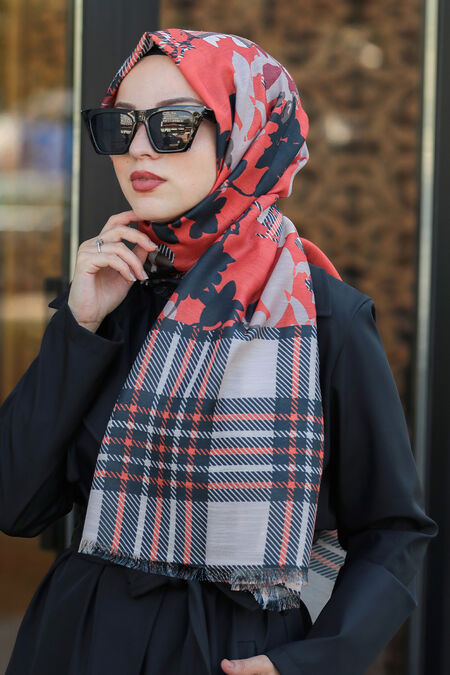 Terra Cotta Hijab Shawl 7554KRMT - NEVA STYLE