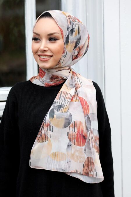 Terra Cotta Hijab Shawl 7568KRMT - NEVA STYLE