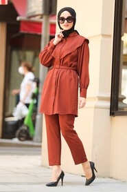 Terra Cotta Hijab Suit 5161KRMT - 2