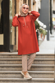 Terra Cotta Hijab Sweatshirt & Tunic 492KRMT - 1
