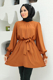 Terra Cotta Hijab Tunic 3795KRMT - NEVA STYLE