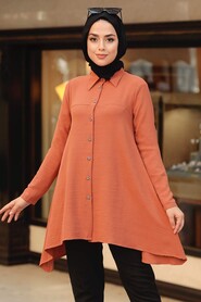 Terra Cotta Hijab Tunic 4601KRMT - 1
