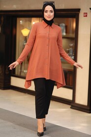 Terra Cotta Hijab Tunic 4601KRMT - 2