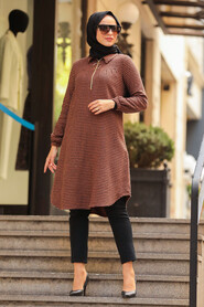 Terra Cotta Hijab Tunic 4671KRMT - 1
