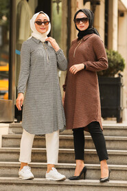 Terra Cotta Hijab Tunic 4671KRMT - 2