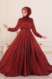  Stylish Terra Cotta Muslim Prom Dress 1418KRMT - 1