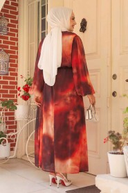 Terra Cotta Modest Long Dress 60992KRMT - 4