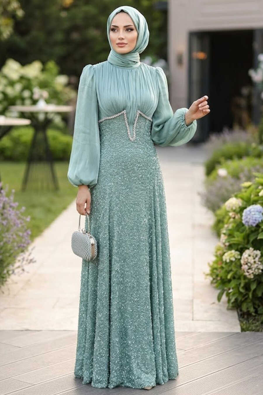 bead embroidered dress Kira Bead Embroidered Mesh Off Shoulder Long Sleeve Mini Dress