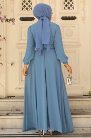 Turqouse Hijab Dress 2703TR - 3