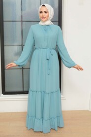Turqouse Hijab Dress 5726TR - 2