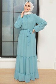 Turqouse Hijab Dress 5726TR - 1